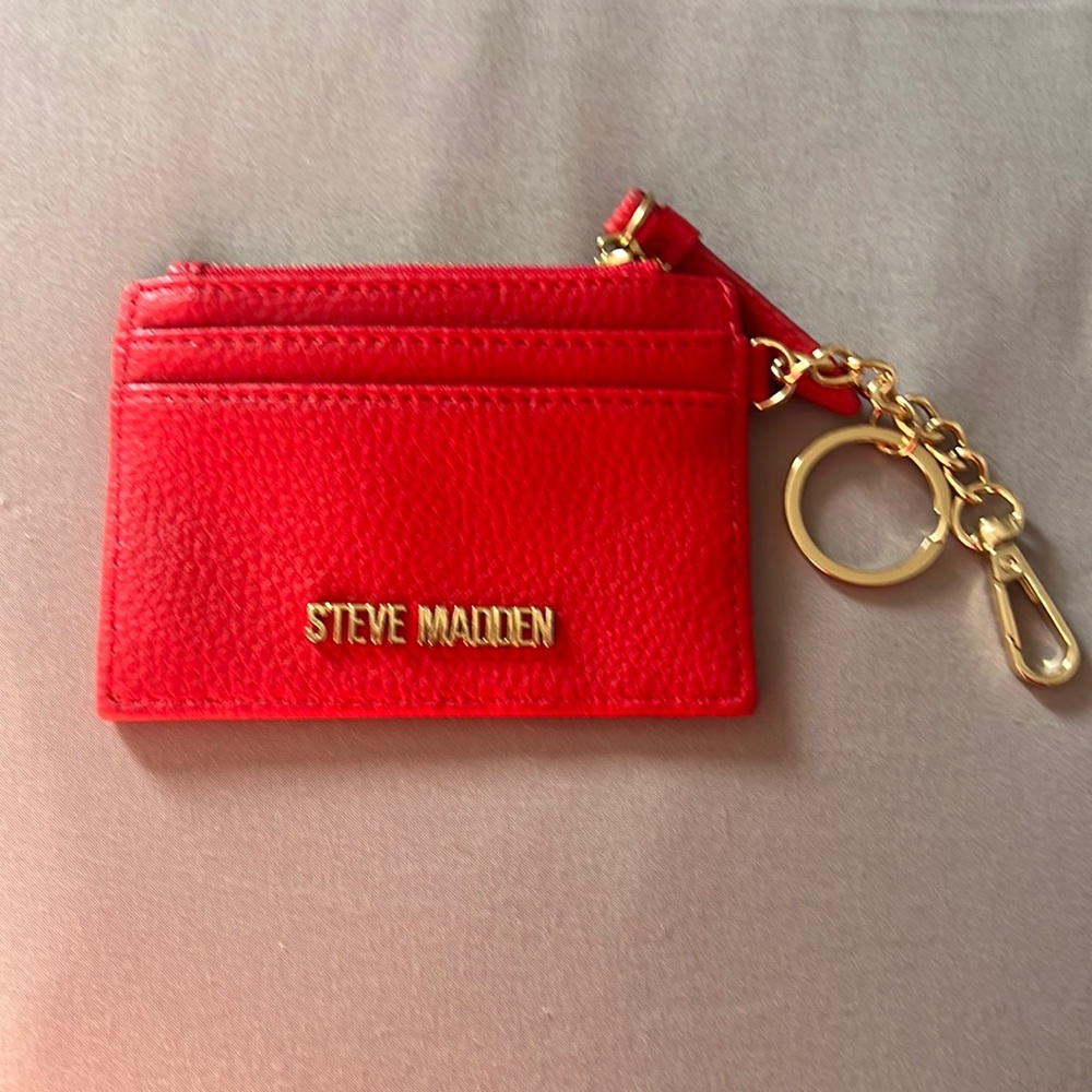 Red Steve Madden Card carrying mini wallet
